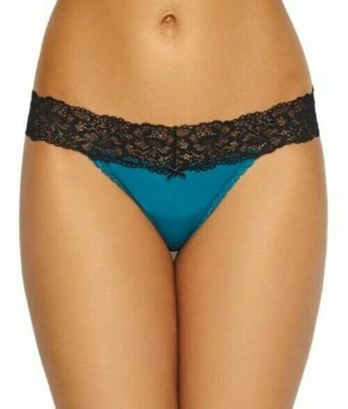 Maidenform Womens Lace Thong Sexy Must Have Size 7/L Teal Blue